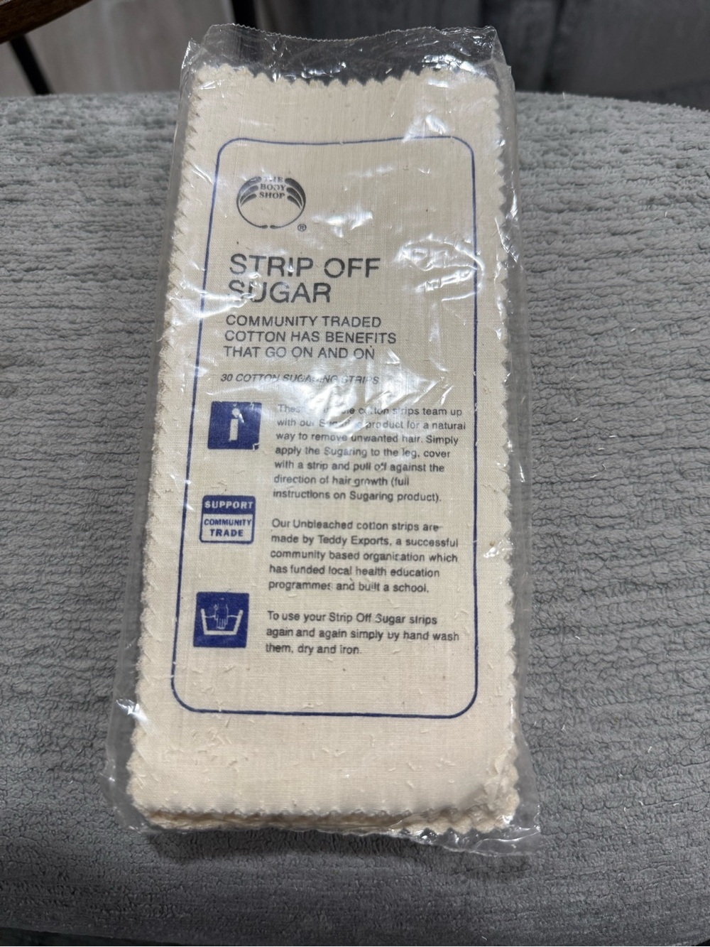 Strip Off Sugar Unbleached Cotton Strips - Natural Cream